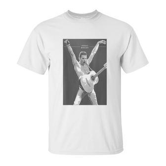 Freddie Mercury Official Live Arms Guitar Unisex T-Shirt | Favorety UK