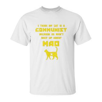 Funny Cat Joke Communist Meow Unisex T-Shirt | Favorety