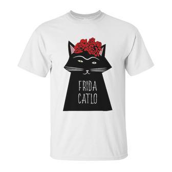 Funny Frida Kahlo Cat Art Unisex T-Shirt | Favorety AU