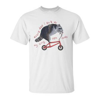 Funny Raccoon On Bike Do Silly Thing Unisex T-Shirt | Favorety CA