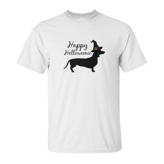 Happy Halloweenie Dachshund Wiener Dog Halloween Tee Unisex T-Shirt | Favorety UK