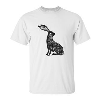 Hare Lino Print Hare Mad March Animal Unisex T-Shirt | Favorety AU