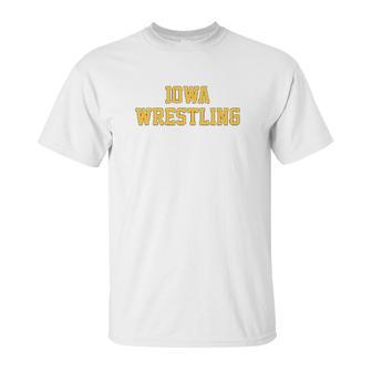 Iowa Hawkeyes Block Iowa Wrestling Unisex T-Shirt | Favorety