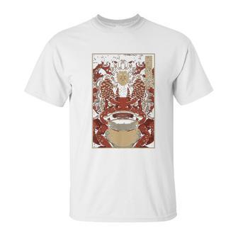 Japanese Artwork Samurai Riding Wild Toad Nippon Kanji Unisex T-Shirt | Favorety CA