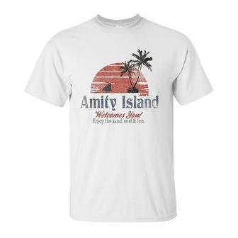 Jaws Amity Island Welcomes You Natural Unisex T-Shirt | Favorety DE