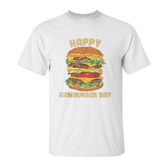 Junk Food Cheeseburger Hamburger Day Burger Fries Unisex T-Shirt | Favorety CA