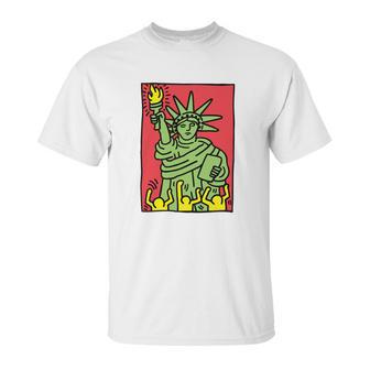 Keith Haring Funny Lady Liberty Unisex T-Shirt | Favorety CA