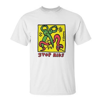 Keith Haring Stop Aids Unisex T-Shirt | Favorety