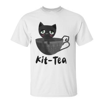 Kit-Tea Cat Lovers Creepy Kawaii Pastel Goth Kitten Teacup Unisex T-Shirt | Favorety UK