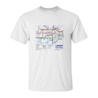 London Tourist Metro Underground Tube Map T Shirt British Unisex T-Shirt | Favorety AU