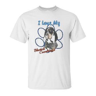 I Love My Bluetick Coonhound Dog Lover Paws Print Unisex T-Shirt | Favorety DE