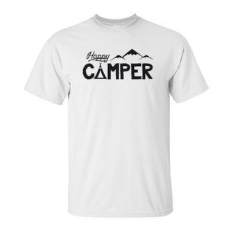 Mirage Pet Products Happy Camper Screen Print Dog Unisex T-Shirt | Favorety