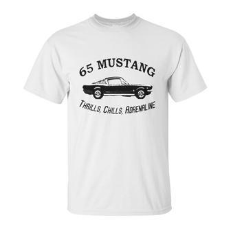 Mustang Classic 1965 Thrills Chills Adrenaline Unisex T-Shirt | Favorety UK