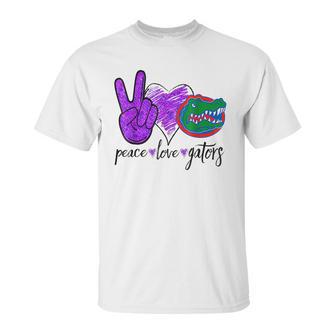 Peace Love Gators Crocodile Lovers Alligator Unisex T-Shirt | Favorety UK