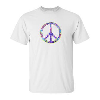 Peace Symbol In Easter Colors For Earth Day Jewel Tone Unisex T-Shirt | Favorety UK