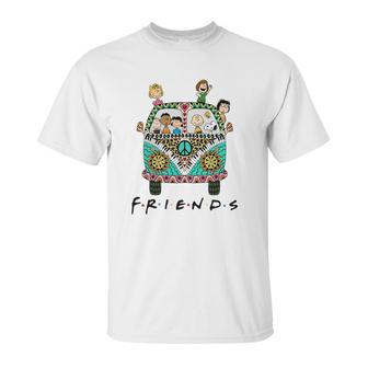 Peanuts Friends With Hippie Bus Shirt Unisex T-Shirt | Favorety AU