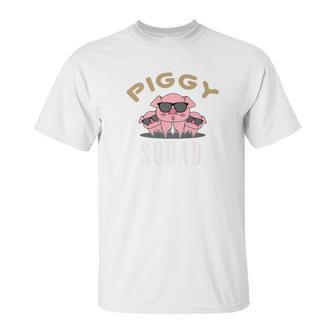 Piggy Squad Funny Cool Pigs Lover Pink Animal Tee Unisex T-Shirt | Favorety UK