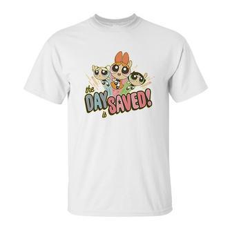 Powerpuff Girls The Day Is Saved Pattern Unisex T-Shirt | Favorety