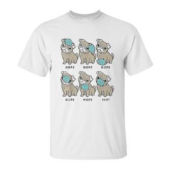 Pug Dog Wearing Face Social Distancing Gift Unisex T-Shirt | Favorety UK