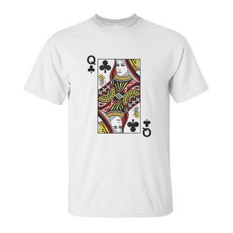 Queen Of Clubs Blackjack Playing Cards Unisex T-Shirt | Favorety CA