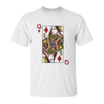 Queen Of Diamond Cards Poker Q Unisex T-Shirt | Favorety CA