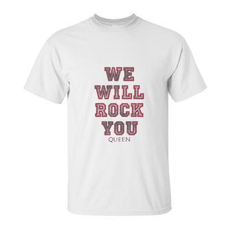 Queen Official We Will Rock You Pink Unisex T-Shirt | Favorety