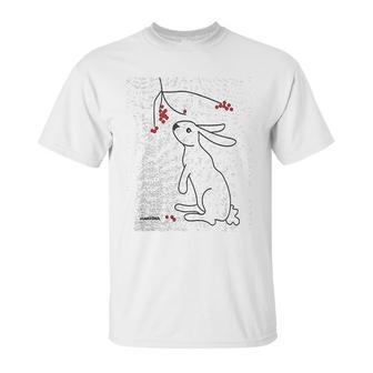 Rabbit And Winter Berries Unisex T-Shirt | Favorety UK