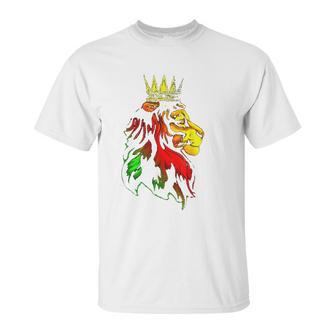 Reggae Rasta Lion Rastafarian Unisex T-Shirt | Favorety