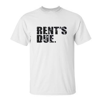 Rents Due Work Hard Bodybuilder Weightlifting Distressed Unisex T-Shirt | Favorety DE