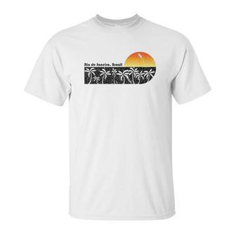 Retro Rio De Janeiro Beach Sunset Unisex T-Shirt | Favorety AU