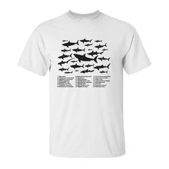 Shark Chart Conservation Funny Humor Fish Jaws Ocean Unisex T-Shirt | Favorety CA