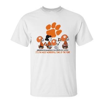 Snoopy And Friends Clemson Tigers Its The Most Wonderful Time Of The Year Shirt Mf Unisex T-Shirt | Favorety