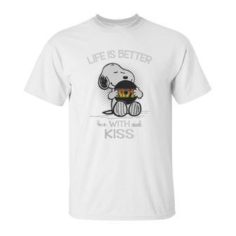 Snoopy Life Is Better With Kiss Band Unisex T-Shirt | Favorety DE