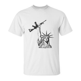 Statue Of Liberty Rifle 2Nd Amendment Mens Unisex T-Shirt | Favorety UK