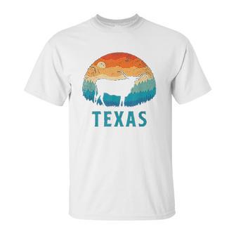 Texas Longhorn Cow Vintage Texan Cattle Herd Retro Unisex T-Shirt | Favorety CA