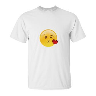 Winky Face Smiley With Heart Kiss Emoji Unisex T-Shirt | Favorety AU