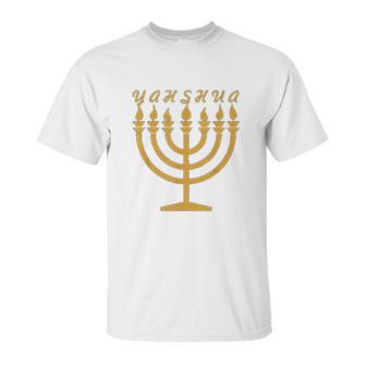 Yahshua Menorah Hebrew Israelite Yahweh Yeshua Torah Unisex T-Shirt | Favorety AU