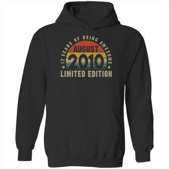 12Th Birthday Retro August 2010 12 Years Old Hoodie | Favorety