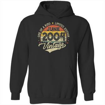 18Th Birthday Gifts 18 Years Old Retro Born In June 2004 Ver2 Hoodie | Favorety