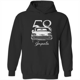 1958 Impala Grill View With Year And Model Hoodie | Favorety AU