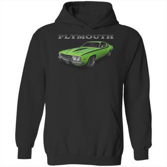 1973 Plymouth Road Runner Green Hoodie | Favorety