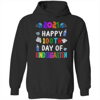 2022 Happy 100Th Day Of Kindergarten Cute 100 Days Hoodie | Favorety