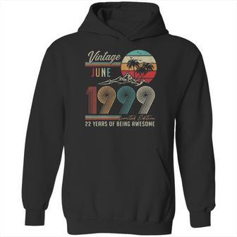 22 Years Old 22Nd Birthday Decoration Vintage June 1999 Ver2 Hoodie | Favorety