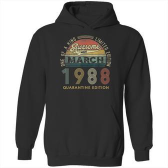 33 Years Old Vintage March 1988 33Rd Birthday Awesome Hoodie | Favorety CA