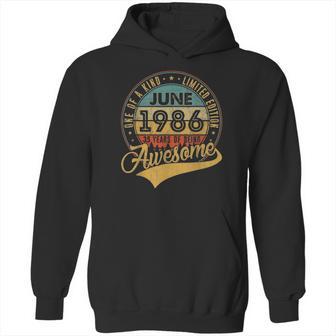 35Th Birthday Gifts 35 Years Old Retro Born In June 1986 Ver2 Hoodie | Favorety DE