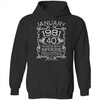 40 Years Old Gifts Vintage January 1981 40Th Birthday Gift Hoodie | Favorety UK