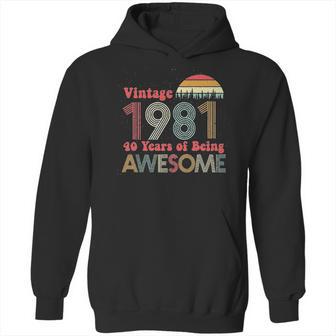 40Th Birthday Gifts Vintage Years Of Being Awesome Hoodie | Favorety UK