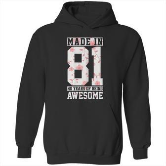 41St Birthday Gift 41 Years Vintage Awesome Since 1981 Hoodie | Favorety