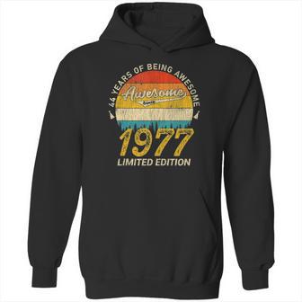 44 Years Old Bday Awesome Since 1977 - Vintage 44Th Birthday Hoodie | Favorety AU