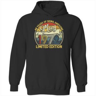 49Th Birthday Gifts 49 Years Old Retro Born In May 1972 Ver2 Hoodie | Favorety